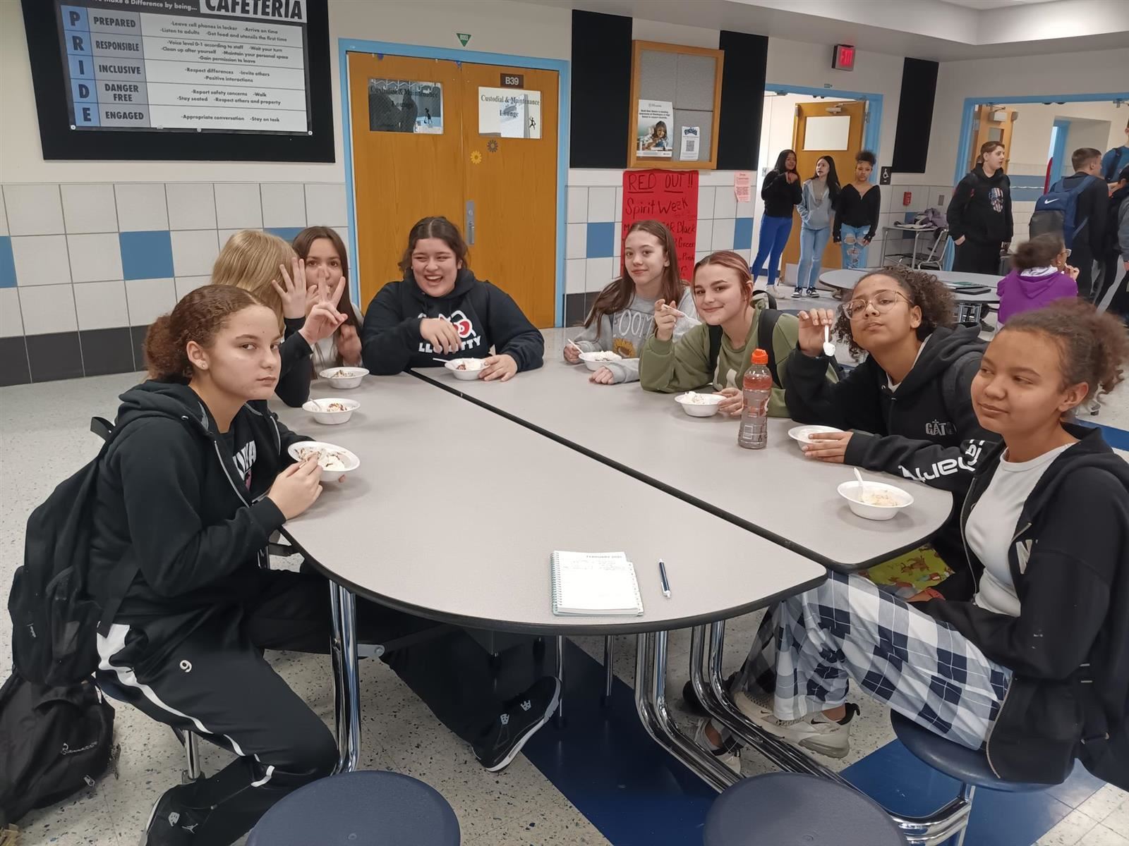  Students at Honor roll Ice Cream Social