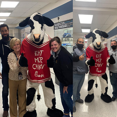 Image of Staff with Chick-Fil-A Cow